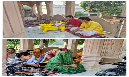 मृत्युंजय महादेव धाम, उमरछा में पुरुषोत्तम मास के प्रथम दिन धार्मिक अनुष्ठानों की धूम।